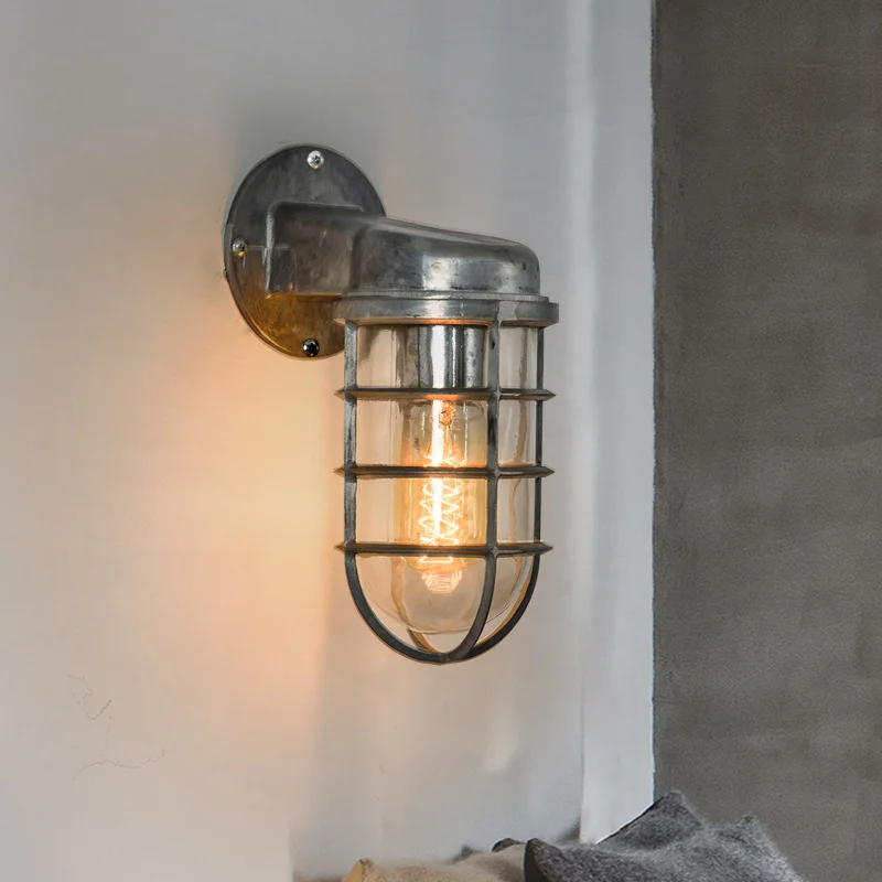 Retro Industrial Wall Lamp for Loft Coffee Bar Corridor Aisle Waterproof Outdoor Sconce Antique E27 Exterior Led Lights Fixture