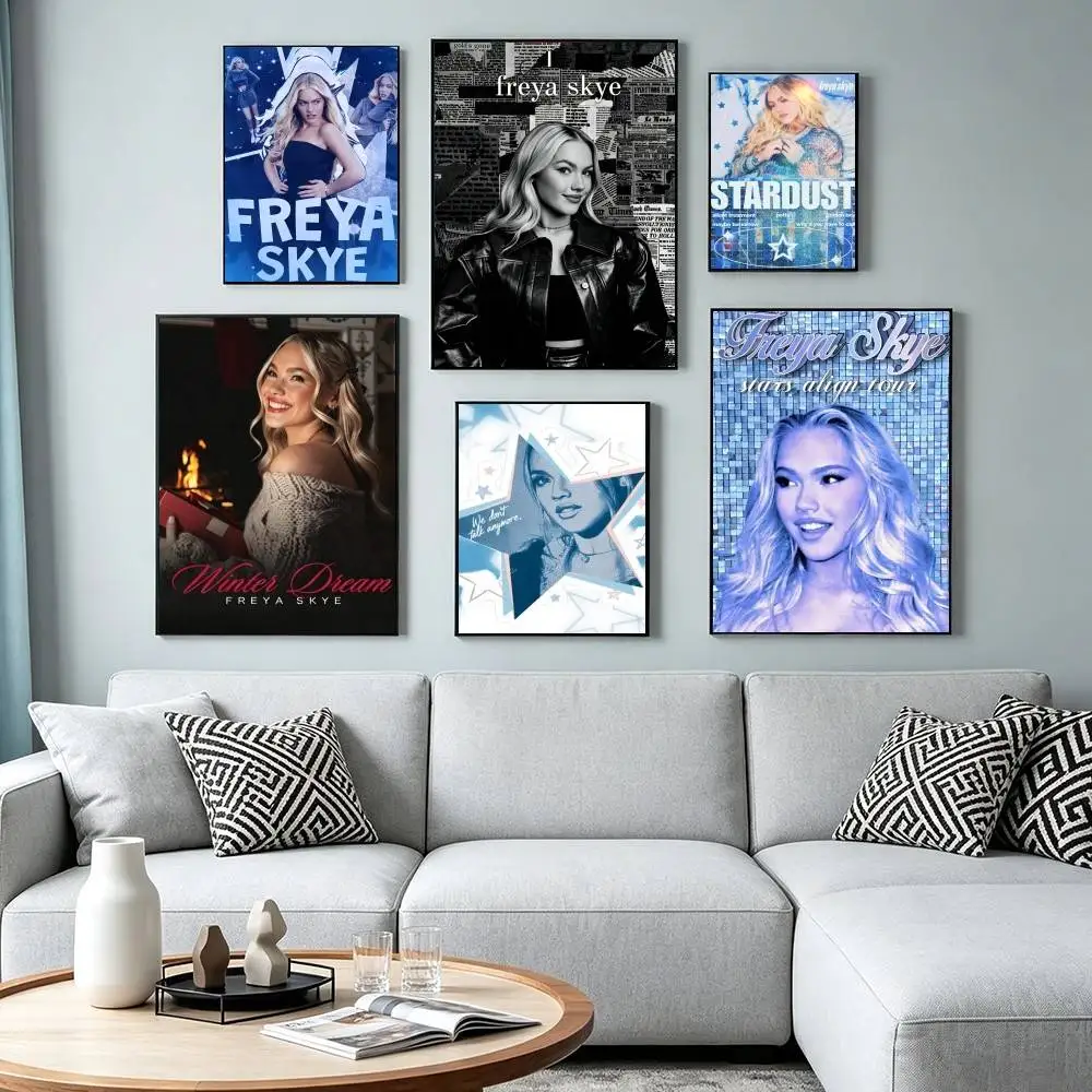 F-Freya Skye Singer World  Poster Waterproof Wall Art Sticker For Bar Living Room Vintage Decor High Quality Print Gift
