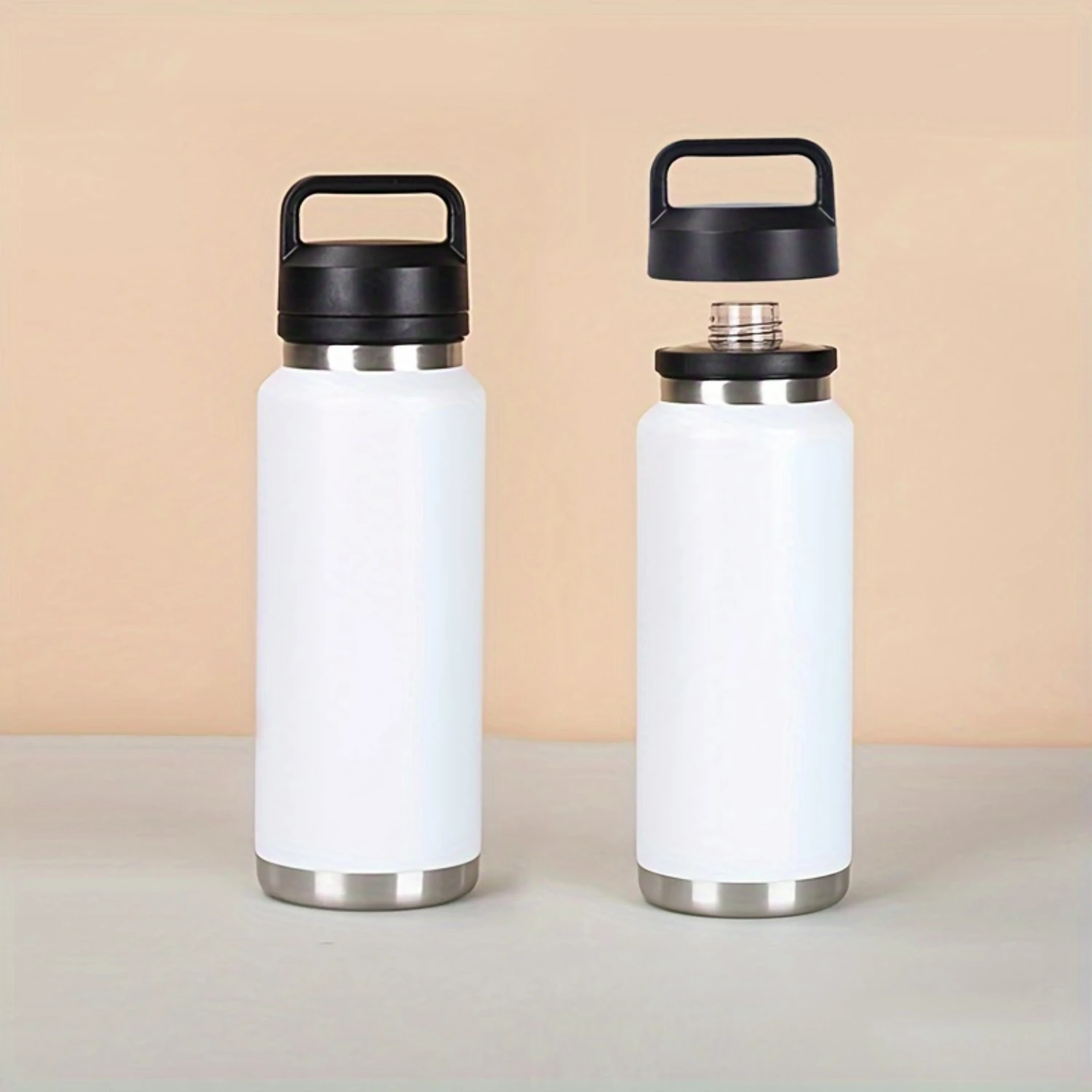 

26oz Stainless Steel Water Bottle w/Handle, Portable Large Capacity Cup for Outdoor Sports Fitness