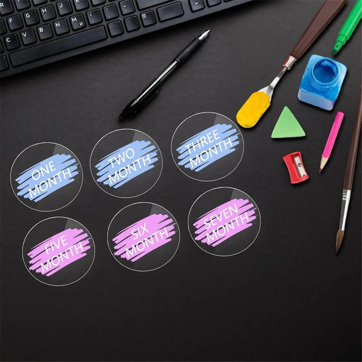 A74U 60 Pcs 4 Inch Clear Circle Acrylic Sheet, Round Acrylic Disc, Clear Acrylic Ornament Blanks for DIY Projects
