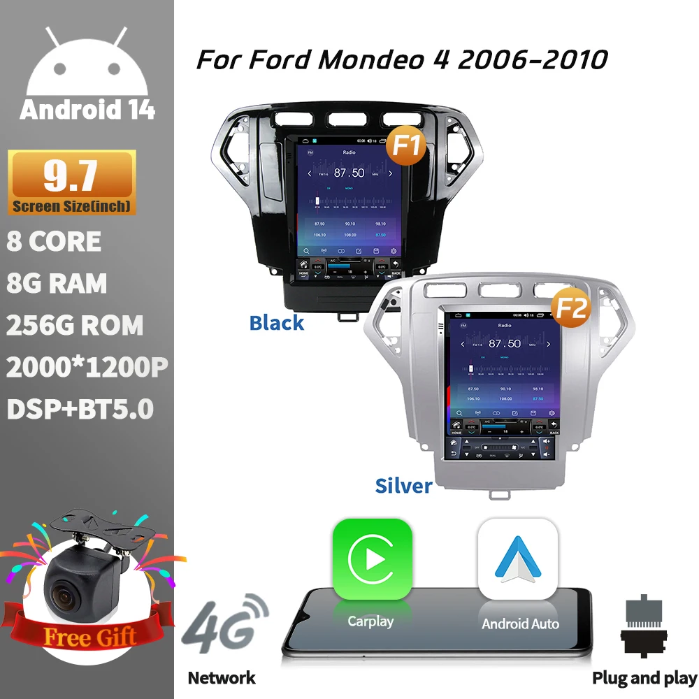 9.7inch For Ford Mondeo 4 2006-2010 Android 14 Carplay Android Auto Radio Car Multimedia GPS CarPlay Screen Autoradio Navigation