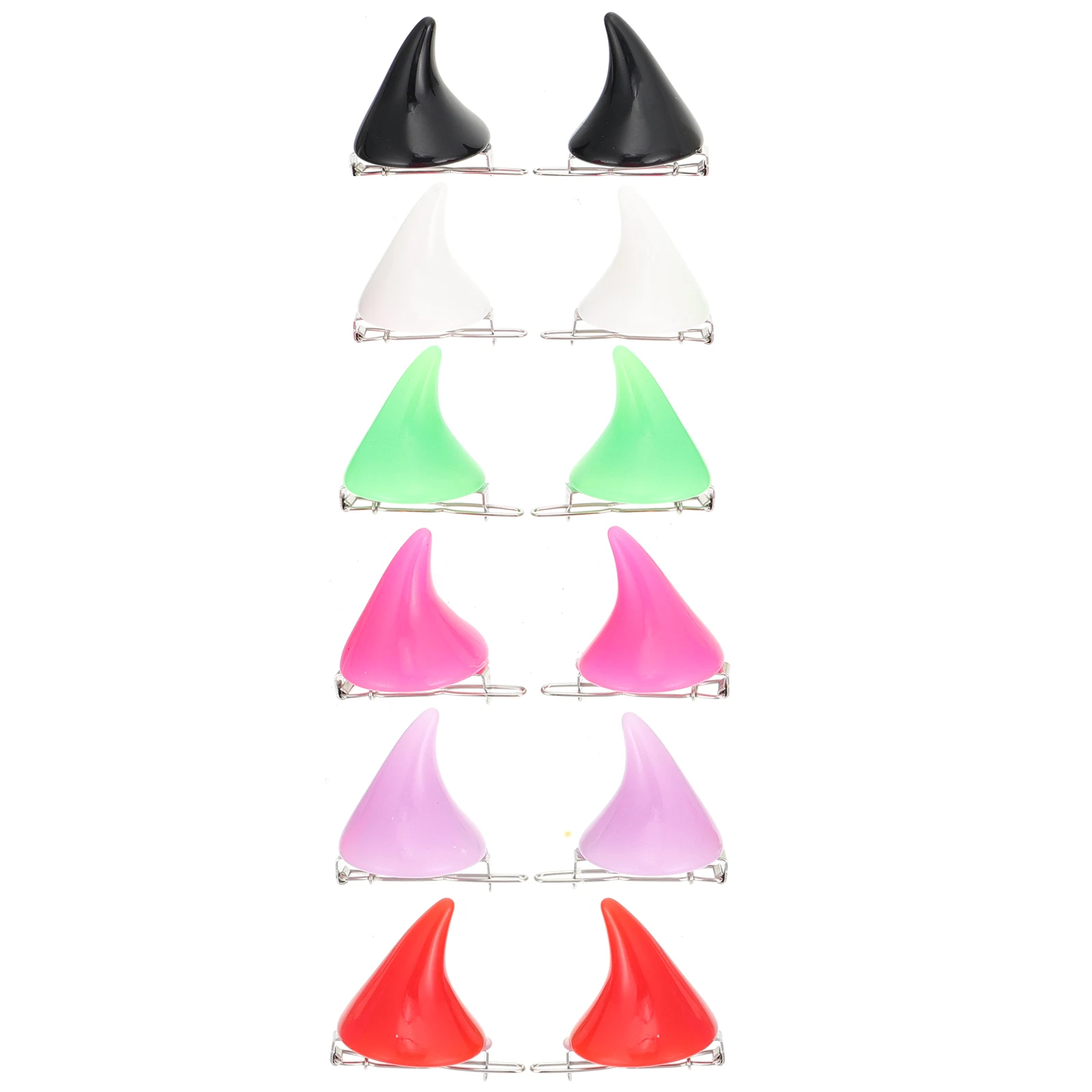 

12pcs Devil Clips Halloween Party Decor Durable Halloween Hair Clips Devil Hair Accessories Festival Costume Headwear Supplies