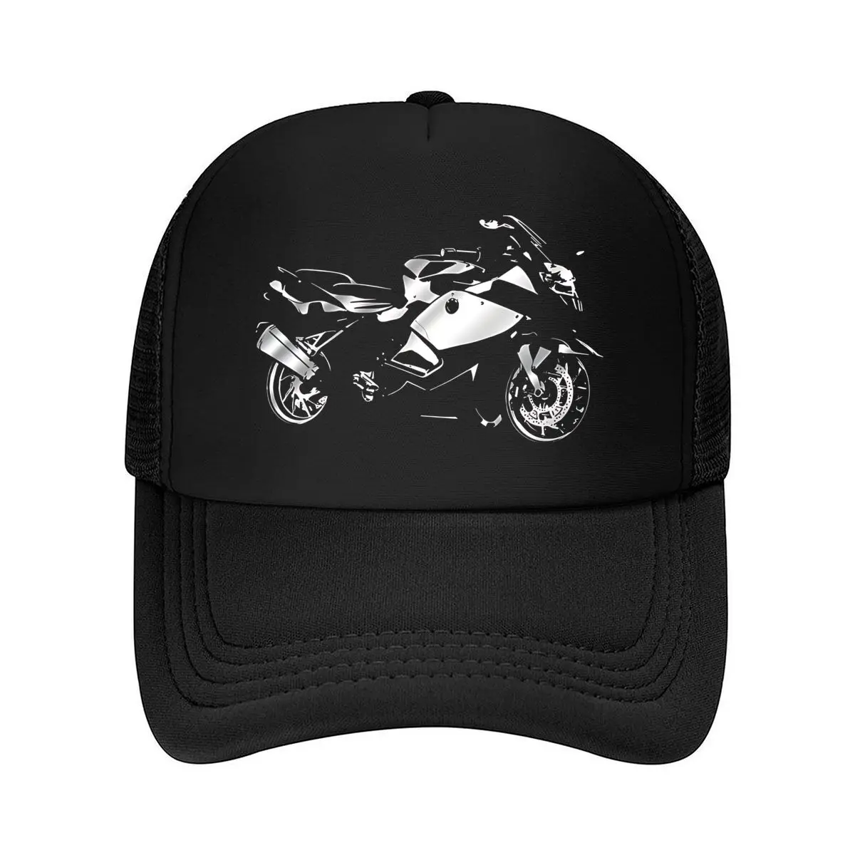 Sport Motorcycle Outline Graphic Mesh Baseball Cap Hip Hop