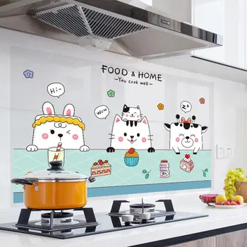 Kuchyňská samolepka odolná proti vysokým teplotám, olejům, ohnivzdorná, vodotěsná, samolepicí tapeta, zesílené samolepky na zeď, jídelní potřeby 8 nejlepší prodej samolepky odolné proti kuchyňskému oleji - №7