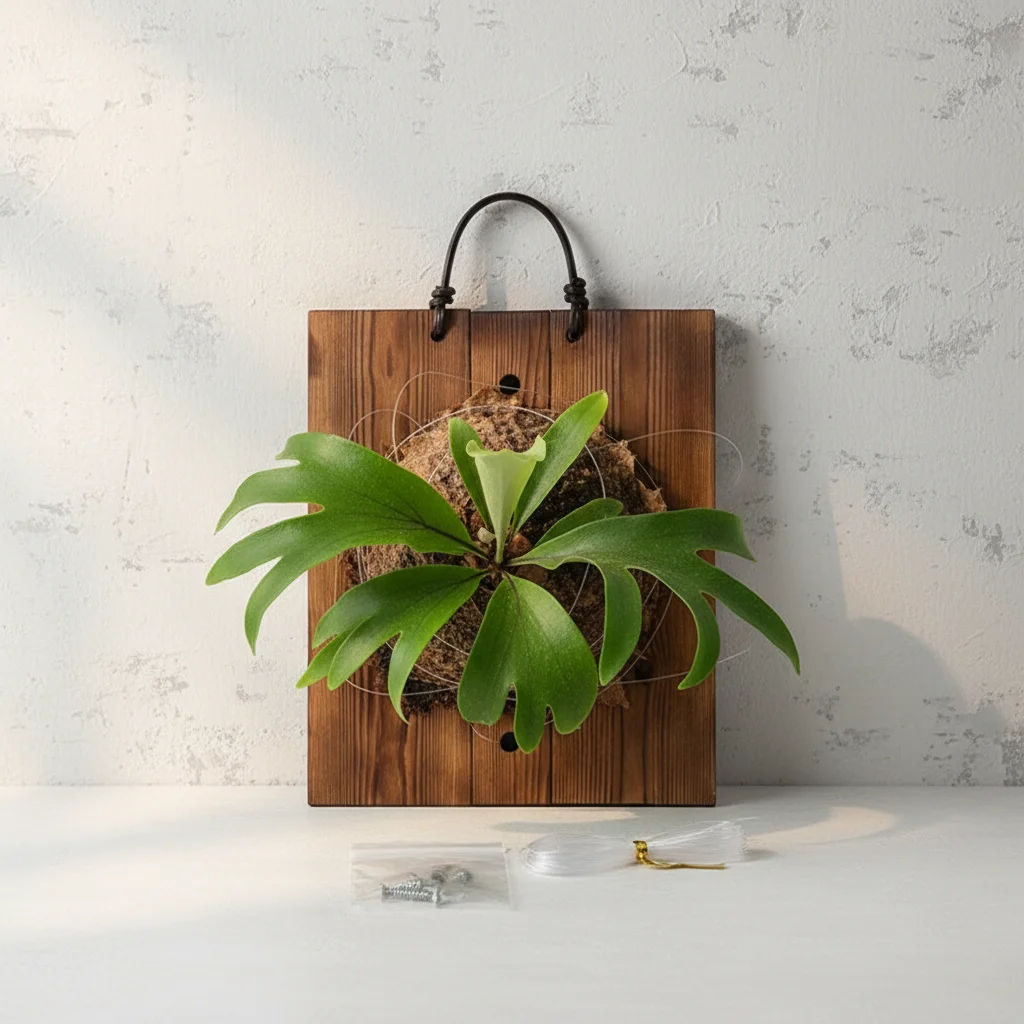 Mounting Board For Staghorn Fern Plant Holder With Installation Kit Farmhouse Style Vertical Garden Decor