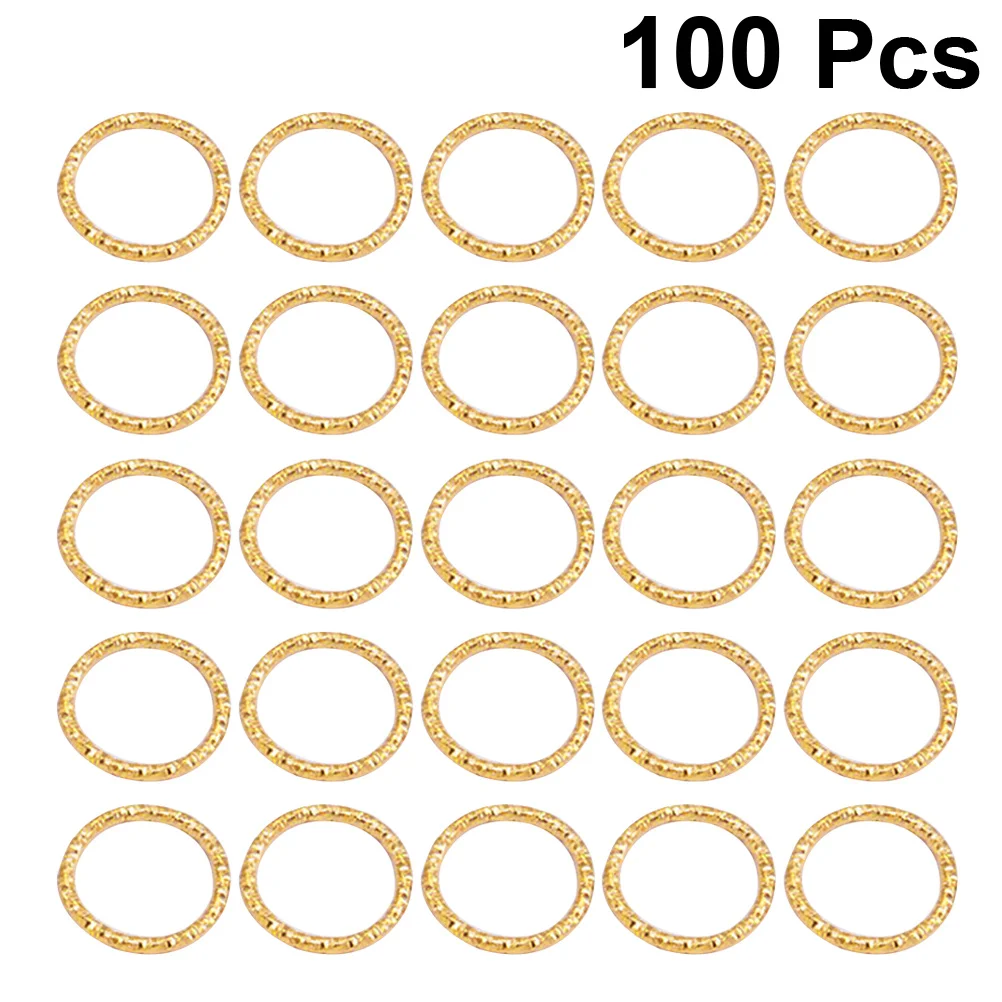 

100Pcs Golden Embossing Jump Ring Unique Practical Bright Color Design for Earrings and Other Jewelry Making Kits