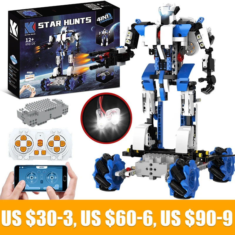 

Technical Intelligent Robot APP Remote Control Building Blocks Bricks Programming USB Gift Sets Toys Construction Kids K96120