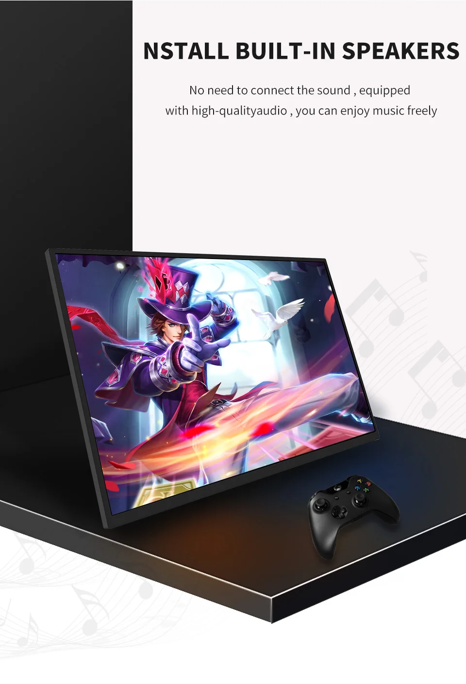 HGFRTEE 18,5 Zoll tragbarer Monitor, 100 Hz, FHD, IPS, PC-Gaming, erweitertes Display, Laptop, erweiterter Bildschirm für MAC, Laptop, PC, Xbox – Detail 5