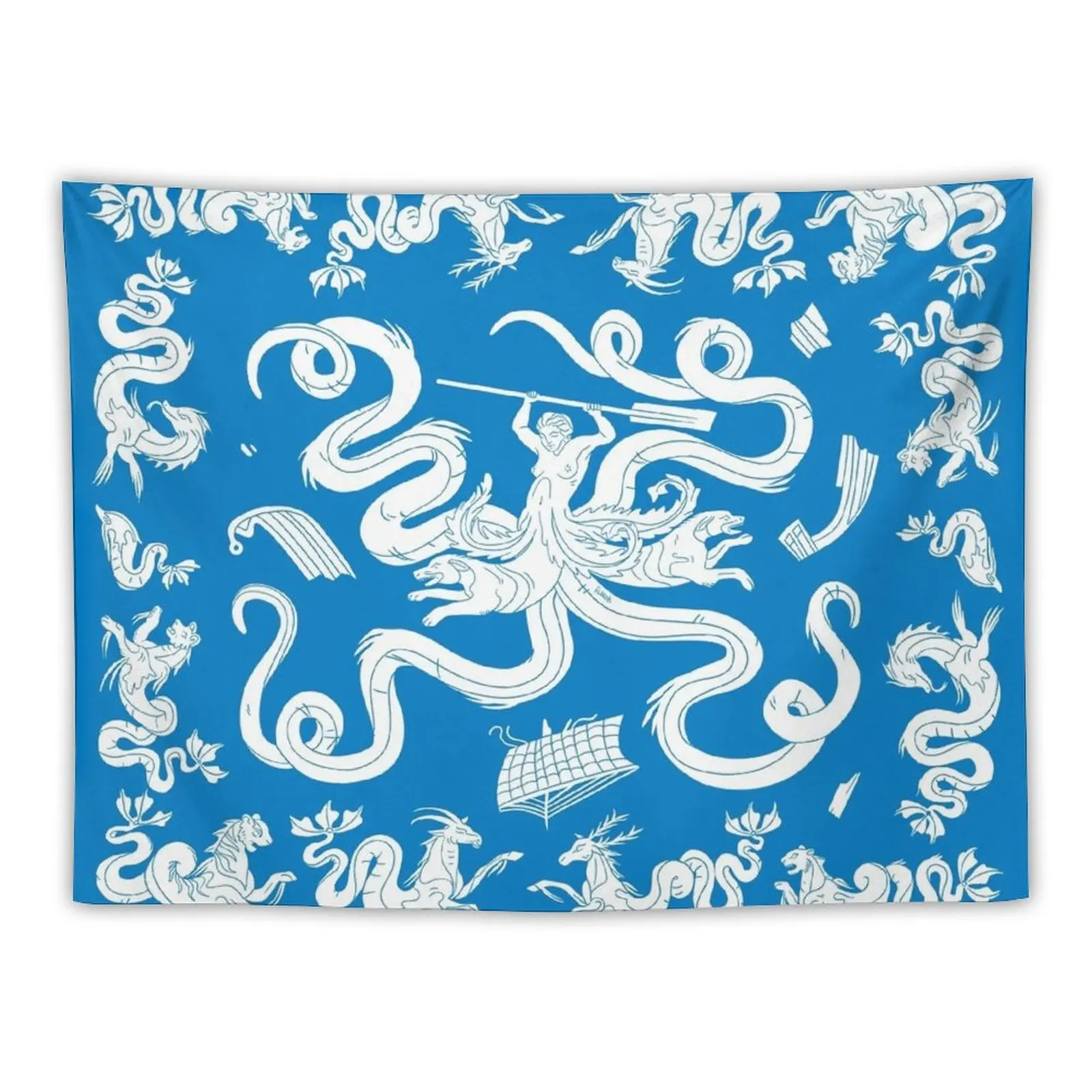 

New Scylla mosaic - Blue Tapestry Room Decor For Girls Home Decoration Accessories Cute Decor Wall Deco