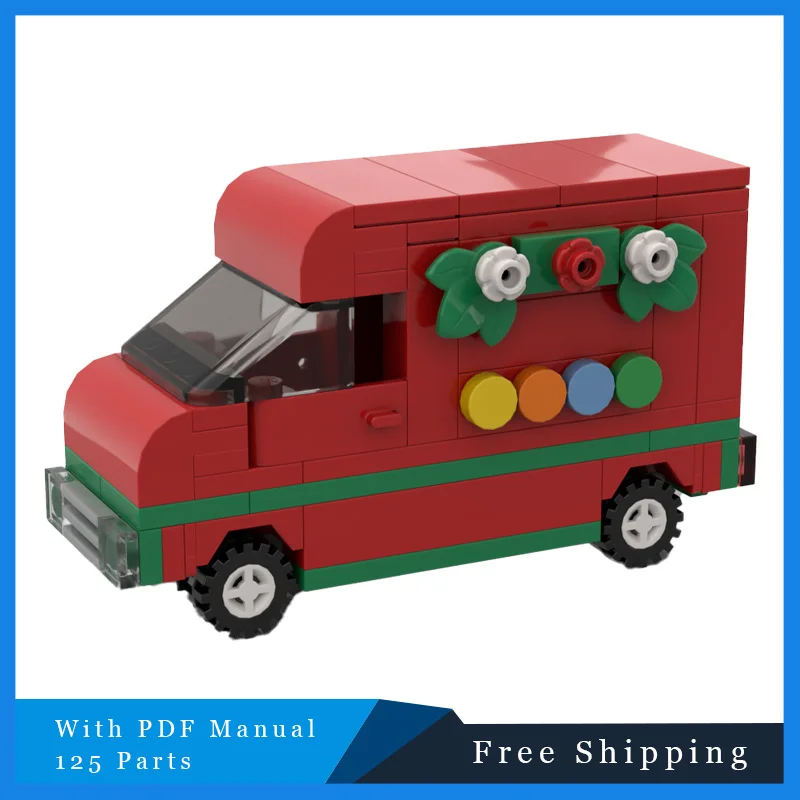 

125 PCS Creative Santa Claus Transport Vehicle Modular MOC Popular Building Blocks Toys Children's Puzzle DIY Set Christmas Gift