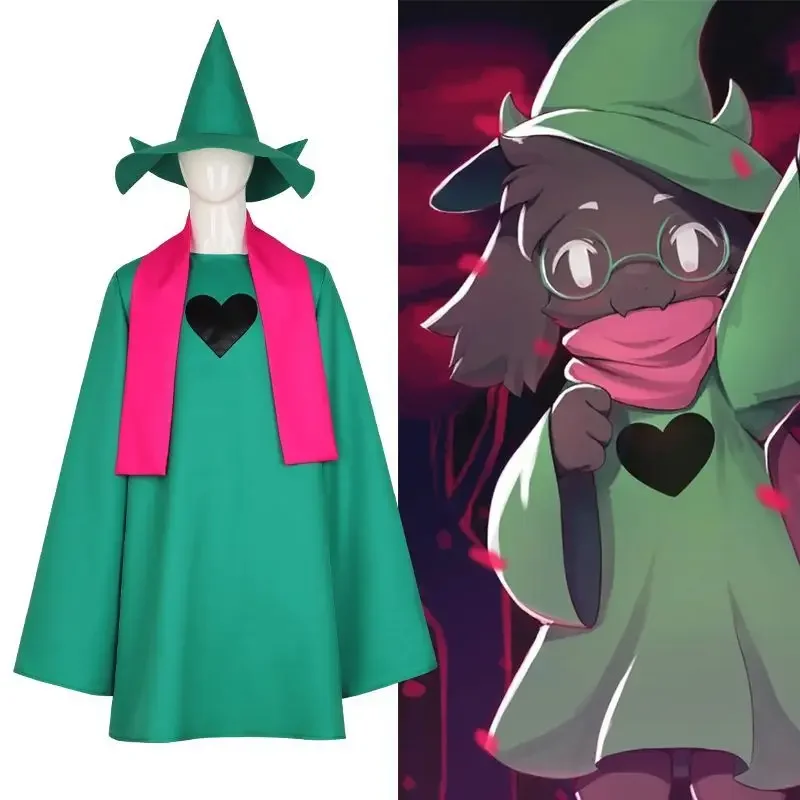 Undertale Ralsei Cosplay capa a capuche haut Deltarune Cosplay capa tenue con chapeau écharpe disfraz de halloween