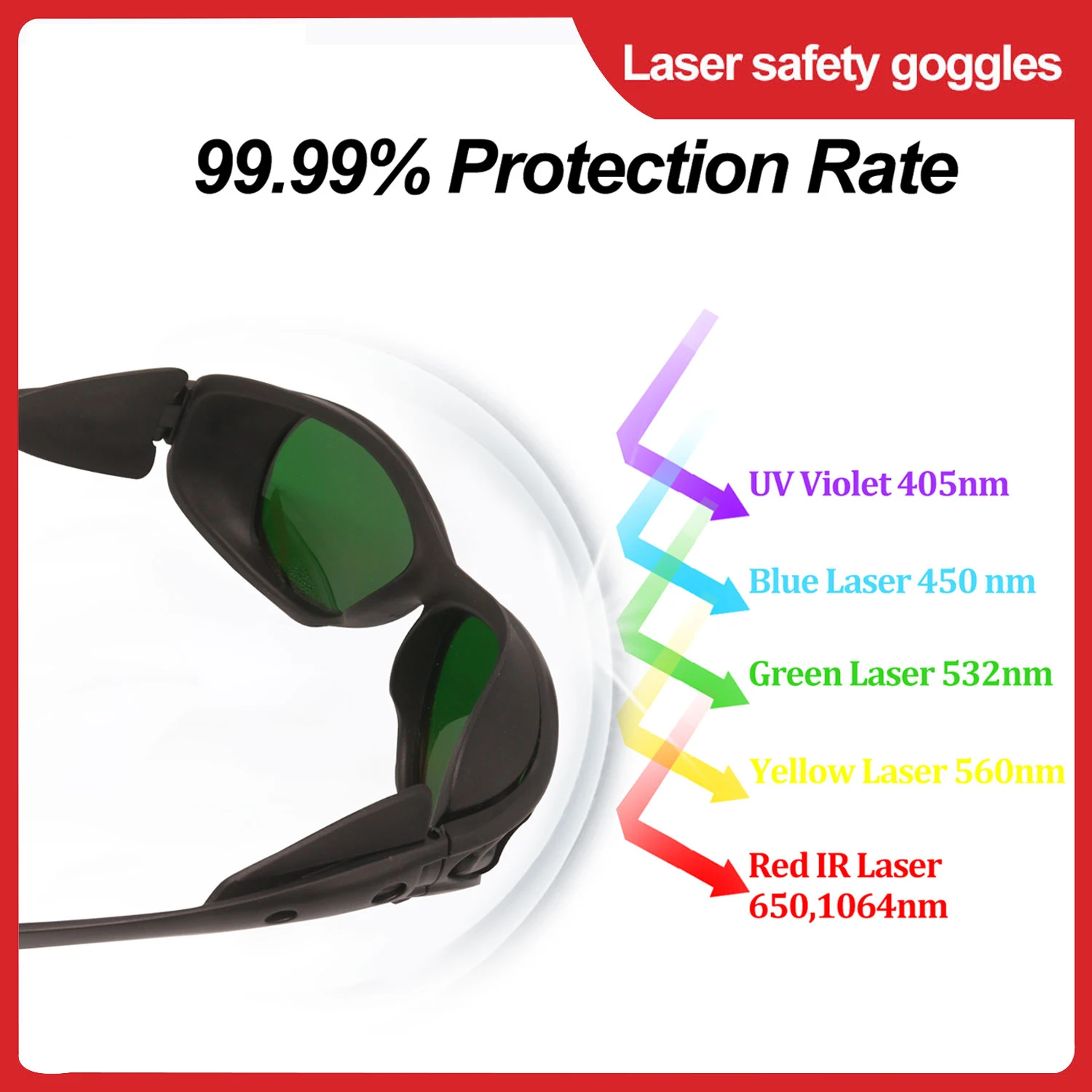 Laser Lenses Laser glasses 200-2000nm Hair Removal Radiation Protection Goggles Protective Eyepiece Industrial Safety IR IPL