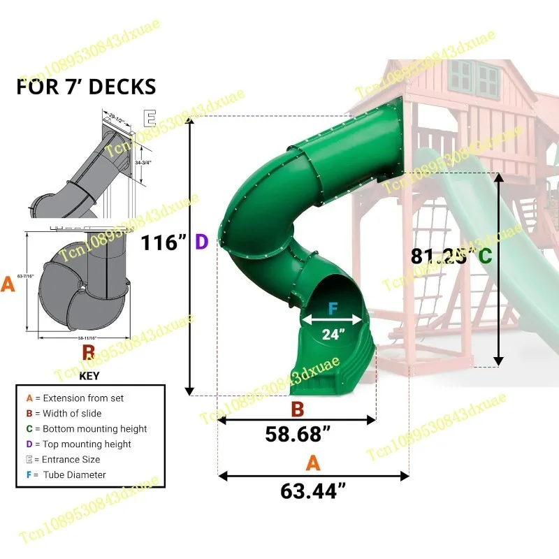 N-Slide 7 ft.Turbo Tube Slide , Green