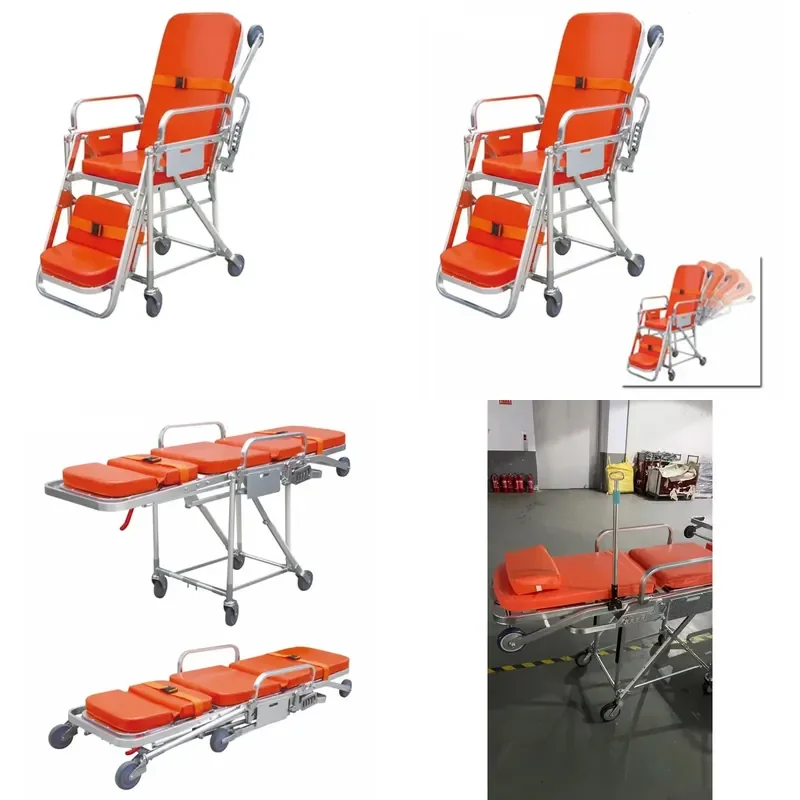for   Manual Folding Wheelchair Stretcher Certified 159kg  Capacity