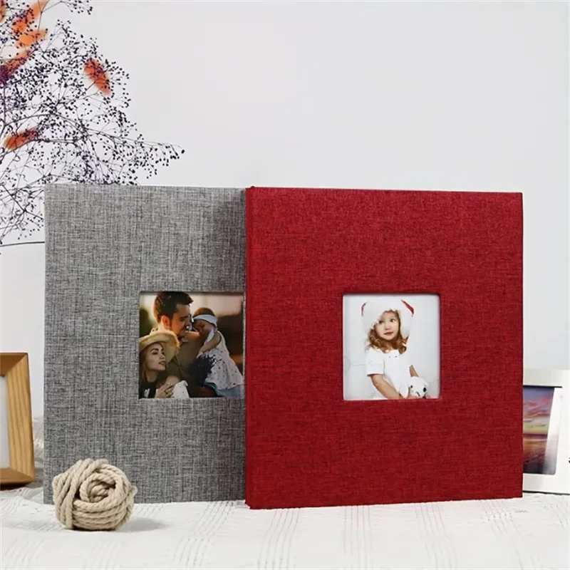 10 Inch DIY Photo Album Linen Self-adhesive Laminated Family Couple Large-Capacity Handmade Creative Photo Album Storage Album