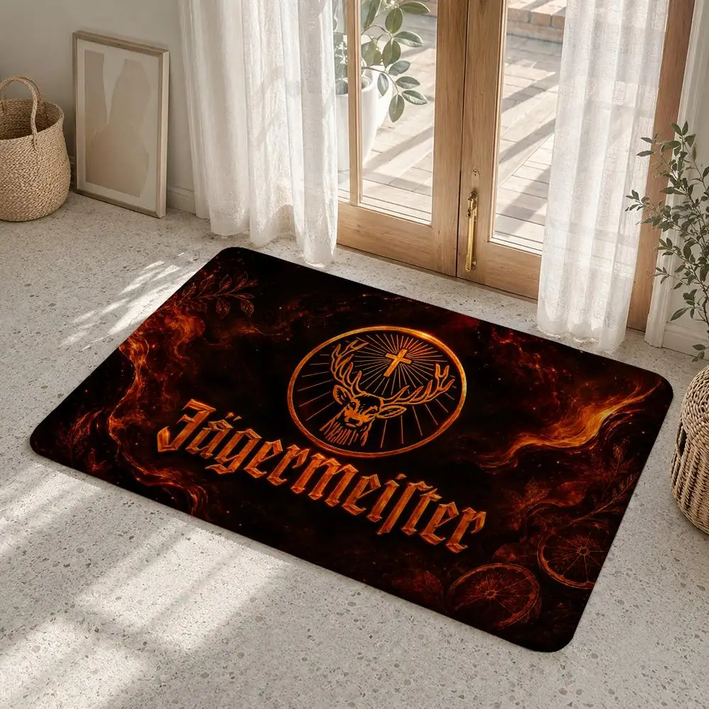 Simple Wine Design J-Jagermeister Floor Mat Non-slip Foot Rug for Entryway Hallway Kitchen Rugs Bedside Mats Home Decor
