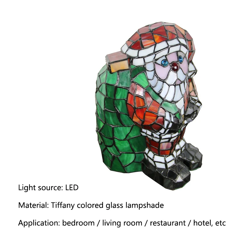 BELLE Tiffany Glass Table Lamp LED Creative Lion Dolphin Bedside Small Desk Light Fashion For Home Living Room Bedroom