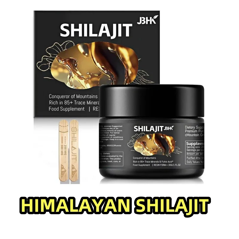 Himalayan 100% Pure Shilajit with Fulvic Acid & 85+ Trace Minerals Complex for Energy With Spoon 30g Resin