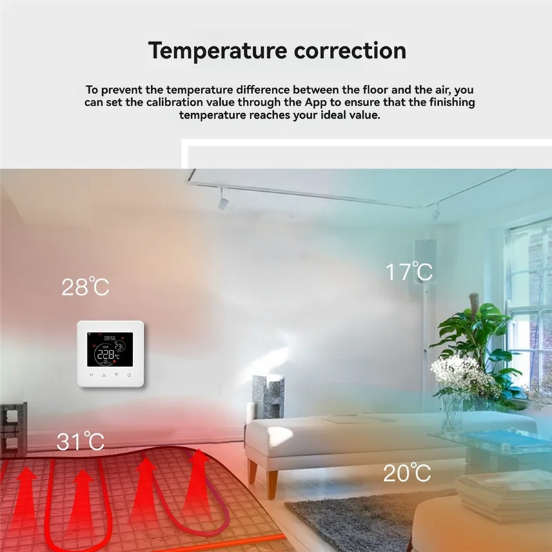 AA01-Floor Warm Heating Thermostat Temperature Controller Electric Floor Heating Thermostat LED Touch Temperature Control Switch
