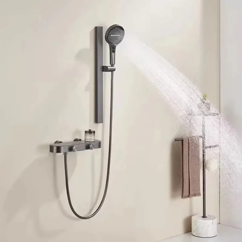 Bathroom Shower System Complete Set Modern Rainfall Shower Head Hot Cold Mixer Tropical Durable Bathroom Fixtures Accessories