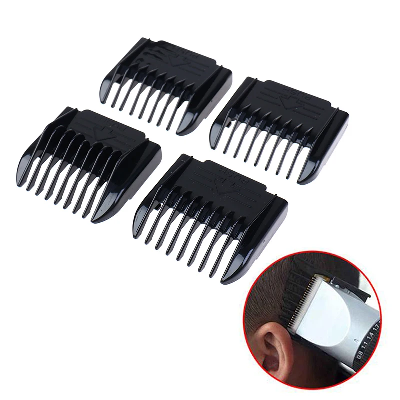 4PCS Black Limit Comb Hair Clipper Limit Comb Guide Attachment Barber Replacement Style Tools