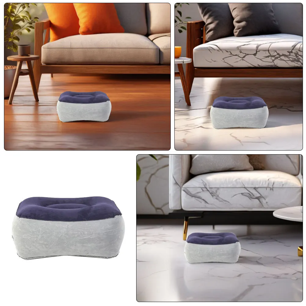 

2pcs Inflatable Travel Pillow Foot Rest Leg Elevation Support High Pillow Design Flocked Pvc Material Easy Clean No Inflation