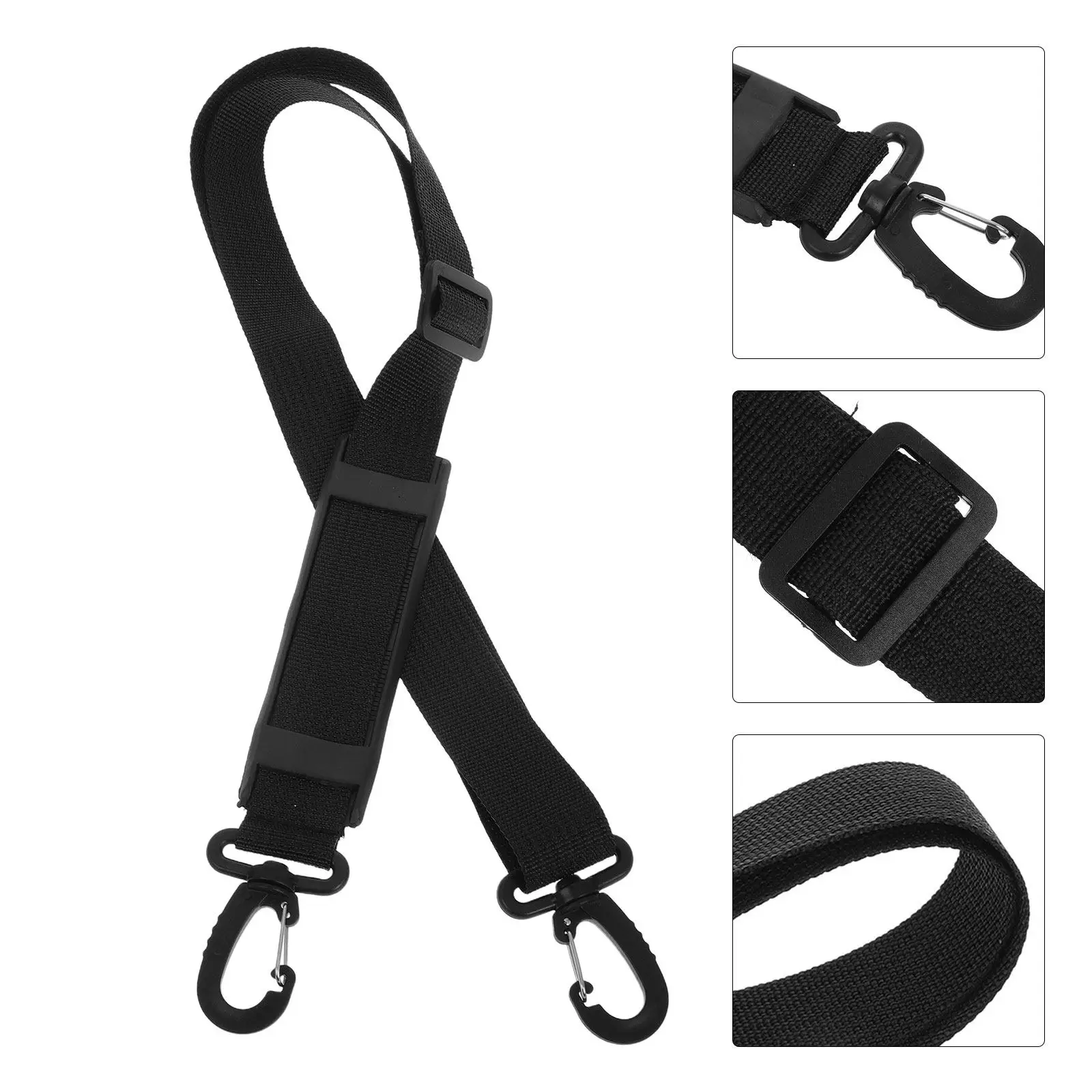 Adjustable Crossbody Strap for Purse Handbag Camera Bag Wide Shoulder Strap Replacement Black Universal Fit Laptop Tote Duffle