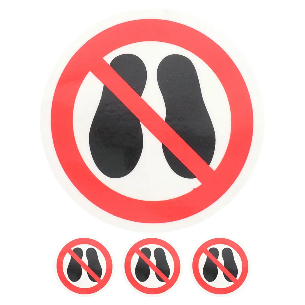 

4pcs No Stepping On Stickers Safety Warning Sign Adhesive Decal For Factory Construction Site Floor Wall Metal Glass Use