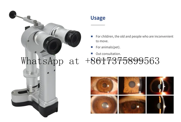 Budget Friendly Handheld Digital Veterinary Slit Portable Ophthalmic Eye Examination Instrument for Clinic