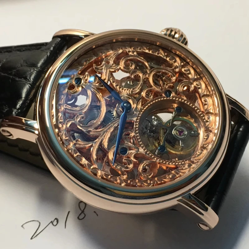 Tourbillon Watch Men's Mechanical Watch Sapphire Waterproof 40mm Tourbillon Movement.