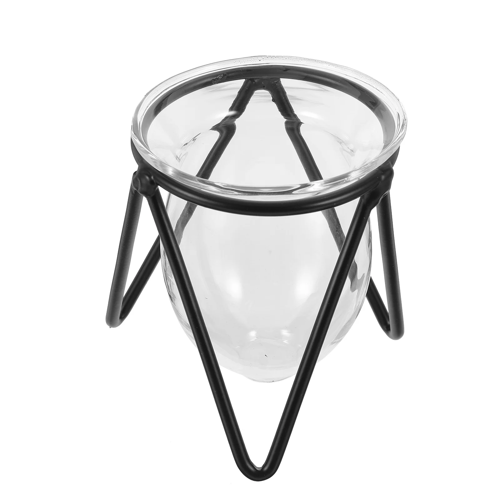 

6Pcs Iron Flower Stand Decorative Glass Vase Hydroponic Small Plant Display Transparent Flower Holder for Home Decor