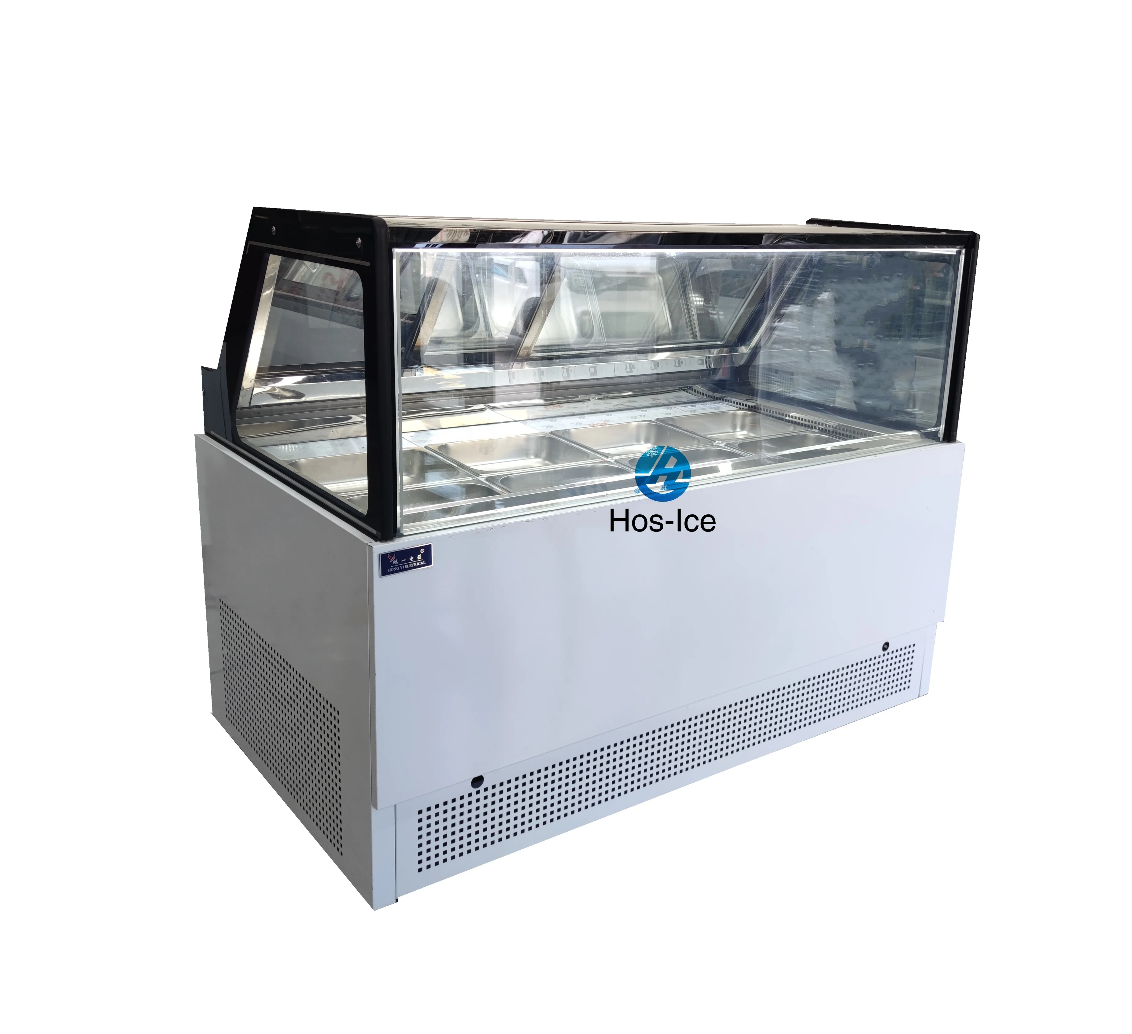 

Настольная витрина для мороженого с 12-кастрюлями, витрина для холодильников