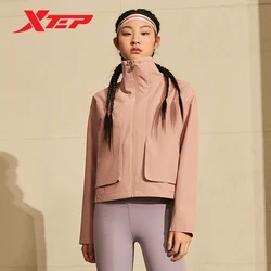 Xtep Jacket Coat For Women 2024 Spring Wind Proof Women's Coat Comprehensive Training Leisure Sporty Outdoor Tops 876128150014