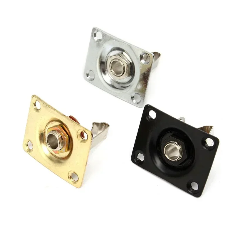 Square Style Jack Plate Guitar Bass Jack 1/4 Output Input Jack Socket for Electric Guitar Parts & Accessories Gold/Silver/Black