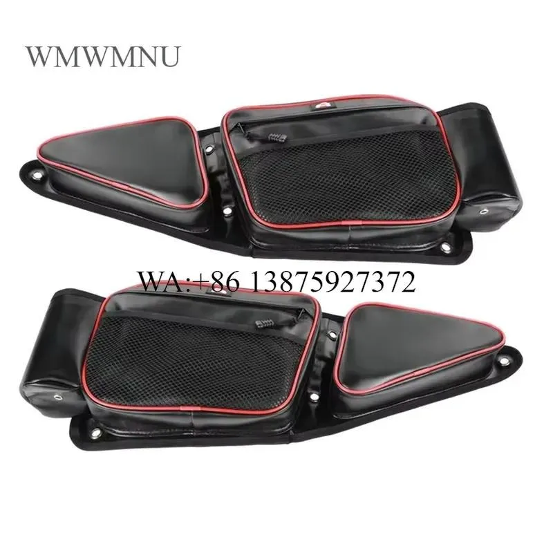 Wmwmnu 2PCS Durable PU Front Door Organizer Left Right Side UTV Door Bag With Knee Pad for Polaris RZR Ace