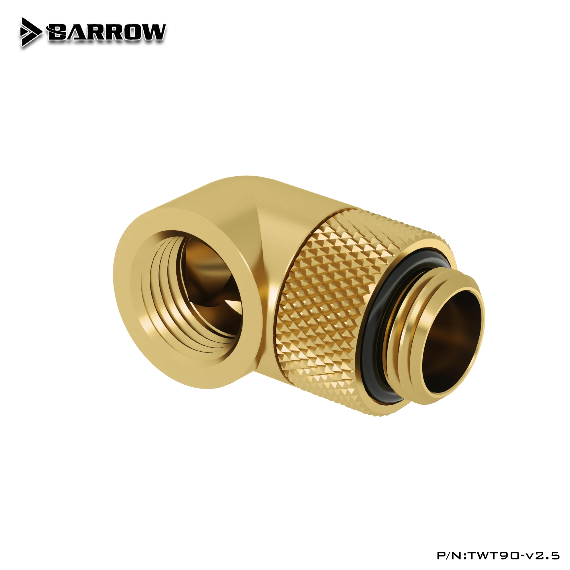 Barrow PC-Wasserkühlung, rotierende Armaturen, Rohrverbinder, Schiebeschlauch, 90-Grad-Wasserkühler, Kühlkörper-Gadget, Adapter TWT90-v2,5