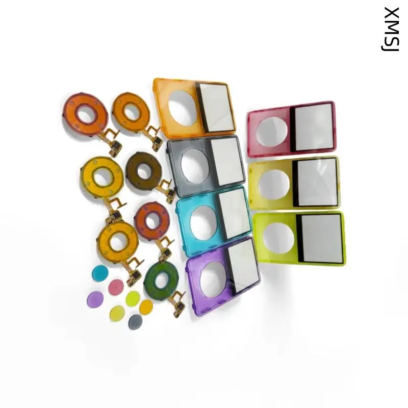 Multiple Colors Transparent Plastic Front Faceplate Housing Case Cover click wheel button fr iPod 5th 5.5Gen Video 30GB 60GB 80G