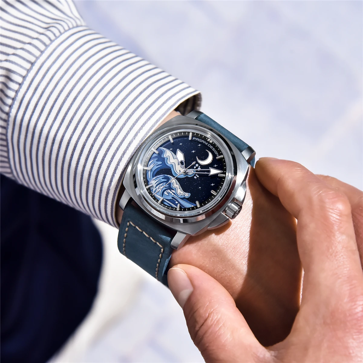 PAGANI DESIGN 2024 43MM Men\'s Automatic Mechanical Watches NH35A Stainless Steel Adventure Diving Clock relogios masculino