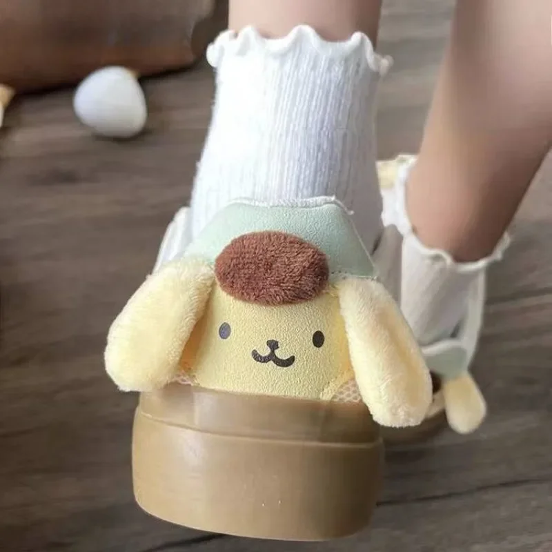 2024 New Kawaii Anime Accessories Pom Pom Purin Bread Shoes Cute Animal Decoration Student Versatile Thick-soled Casual Sneakers