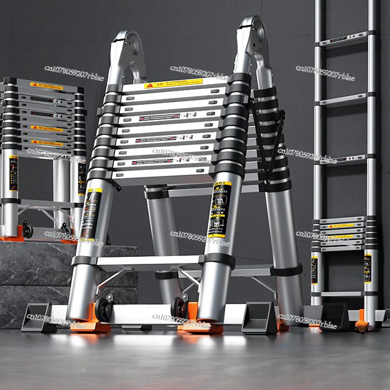 Aluminum Alloy Telescopic Ladder Trestle Ladder Thickening Bolding Folding Stair Multi-Function