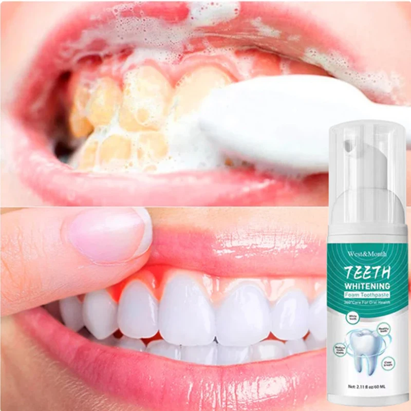 

Teeth Whitening Mousse Toothpaste Remove Plaque Stains Foam Cleaning Oral Hygiene Teeth Whitener Fresh Breath Dental Care Tools