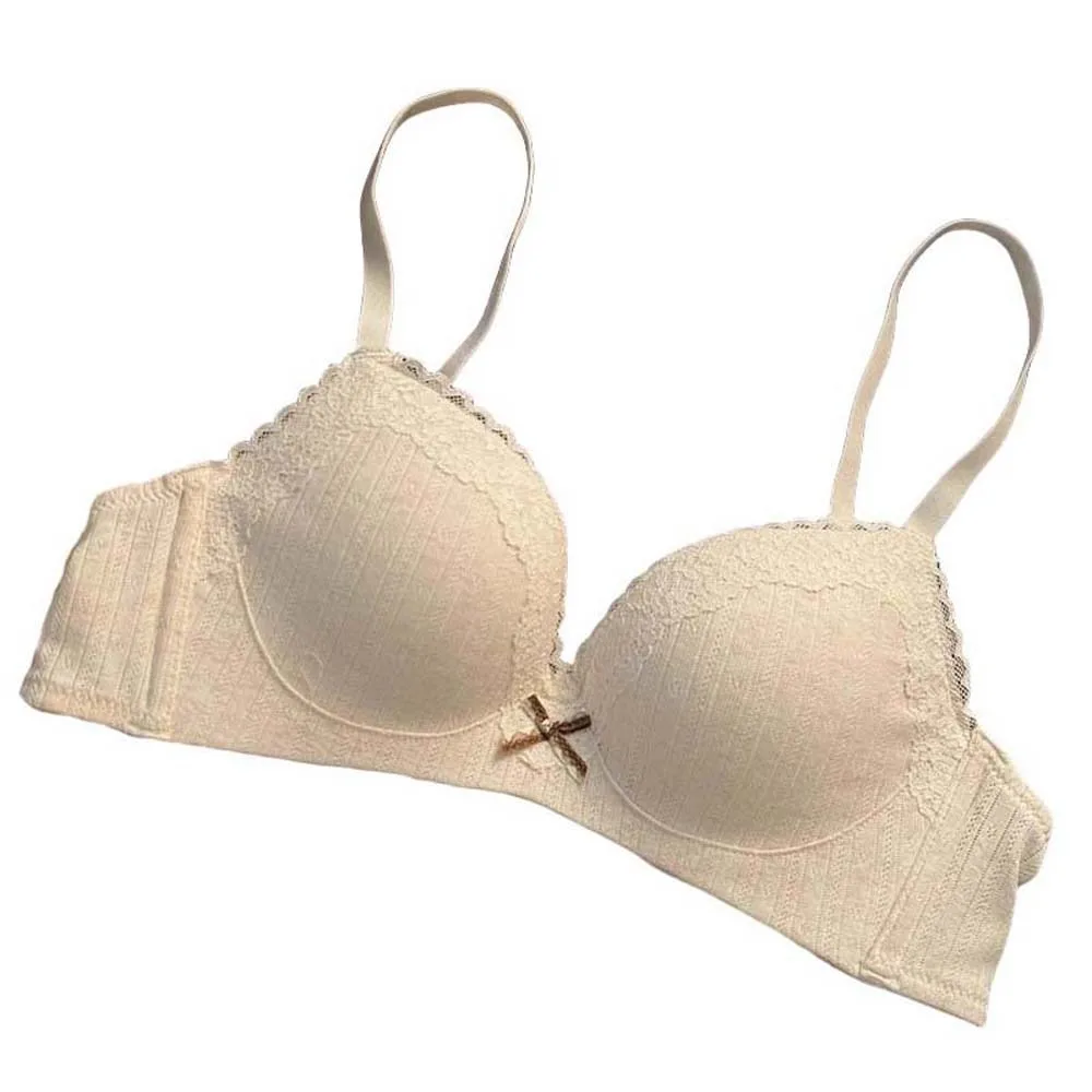 

Close-fitting Floral Wireless V Bra Anti-sagging Traceless Brassiere for Women Gathered Breasts Shockproof Seamless Lace Bras