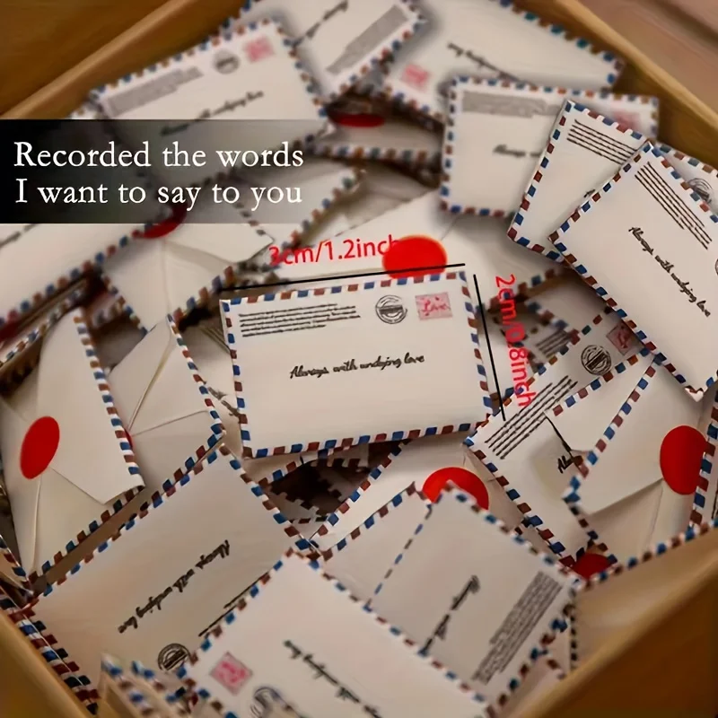 90Pc Elegant Mini Envelope Set with Red Seal - Cute Stamps and Heart/Round Label Designs - White Background with Blue and Red Borders, Self-Adhesive Closure Suitable for Weddings, Valentine's Day, Mother's Day, Graduation, Back to School Season - Pre-Written Address, Suitable for Notes, Birthday Party Decorations, Bulk Stationery (Compatible with Label Makers), Mini Envelopes and Cards, Small Cards with Envelopes, Christmas Gifts