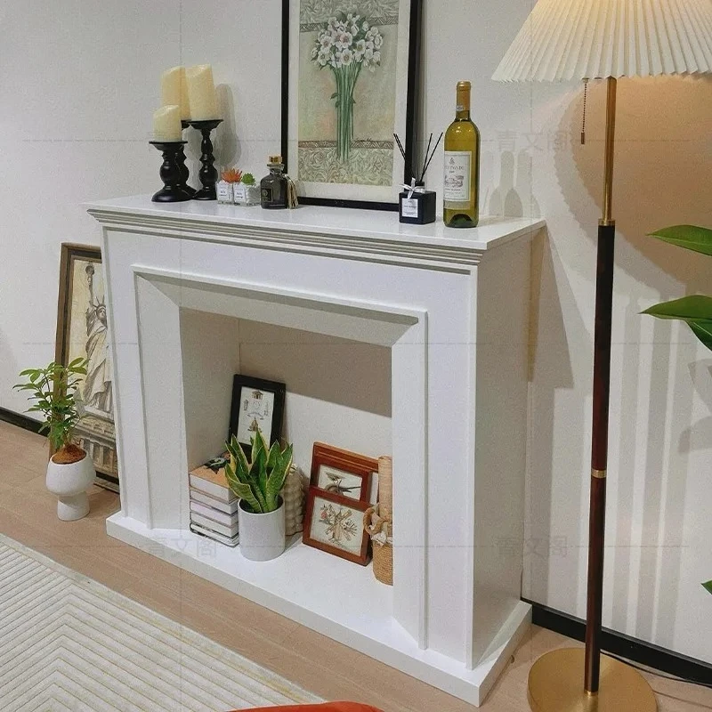 البلد الأمريكي بسيط الصلبة الخشب الموقد خزانة التحف غرفة المعيشة مدخل خزانة حائط الخلفية خزانة التخزين #6