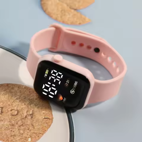 2025 New LED Electronic Watch Rainbow Square Waterproof Digital Outdoor Sports Students Watch Electronic Watch Relogio Feminino