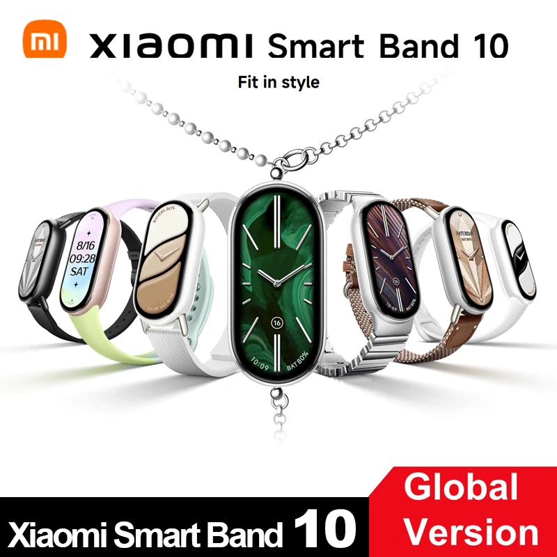 Xiaomi Smart Band 10 1.72" AMOLED Display 21-day Battery 150+ Sports Modes Heart Rate Smart Watch 5ATM Global Version
