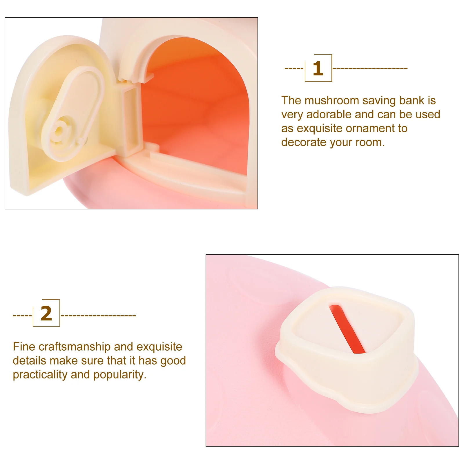 

Plastic Mushroom House Coin Bank Cartoon Piggy Bank Desktop Saving Jar Cute Mushroom Shape Money Box Birthday Christmas Gift