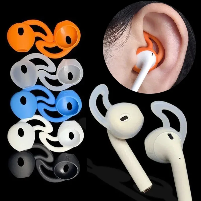 1-3 Pairs Earphone Cover Tips Hook for Airpods Earpods Anti-Slip Soft Silicone Sleeve Eartip for Air Pods IPhone Headphone Cap