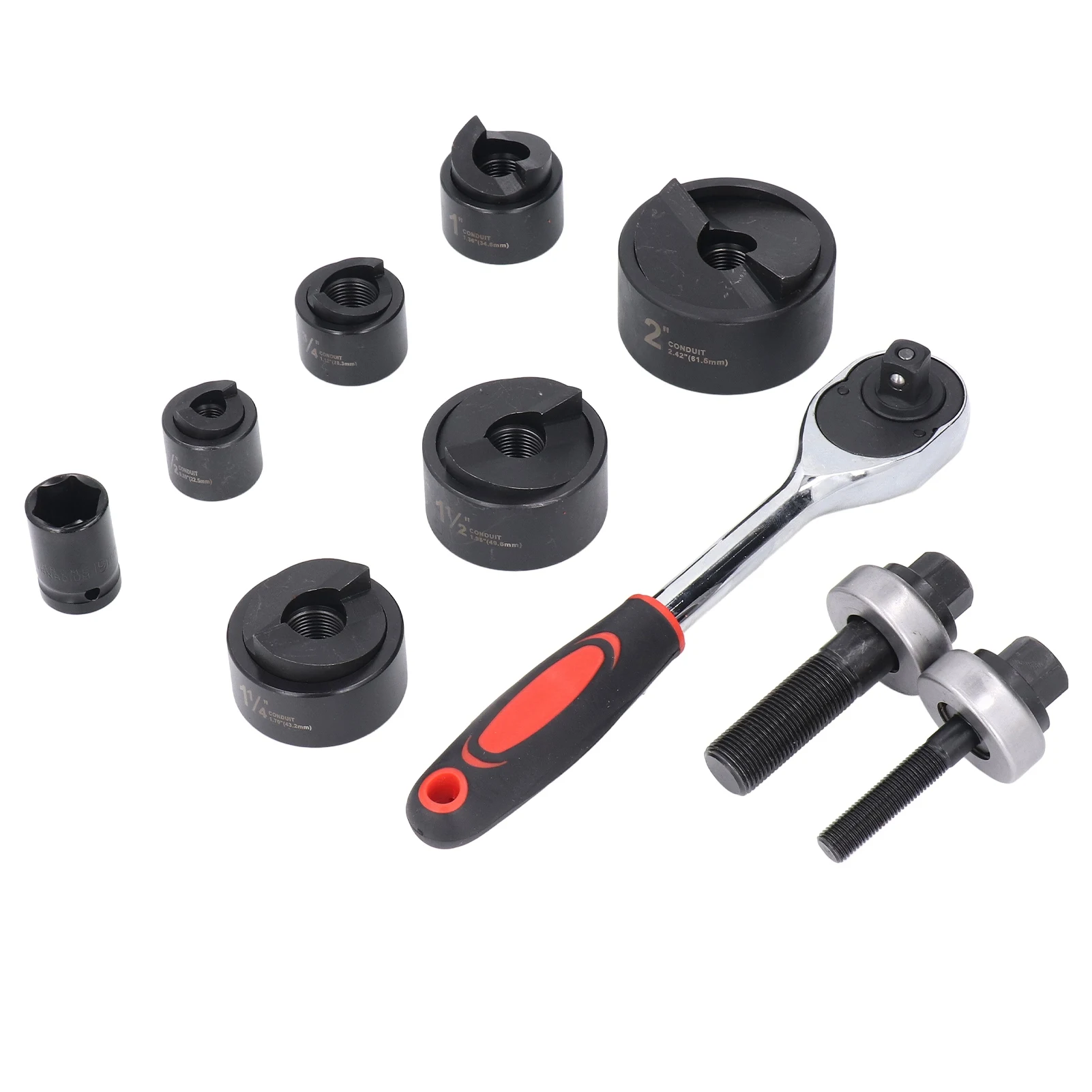 

Ratchet Hole Cutter Tool Ratchet Knockout Hole Punch Driver Kit 1/2‑2 Inch Manual Ratchet Hole Cutter Tool Metal Sheet Puncher