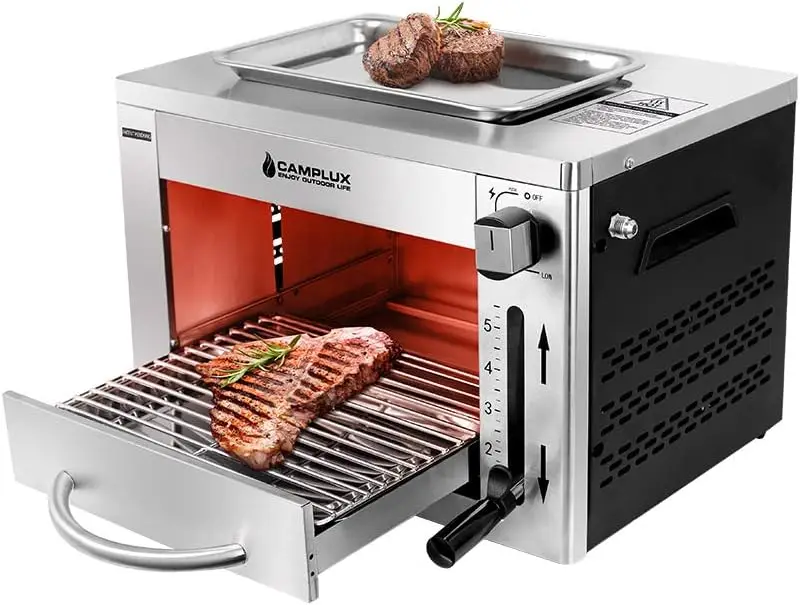 Propane Infrared Steak Grill,1600℉ Fast Efficient Heating Outdoor Portable Gas Grill with Vertical Cooking